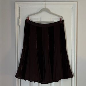 DKNY Dark Brown Velvet Skirt